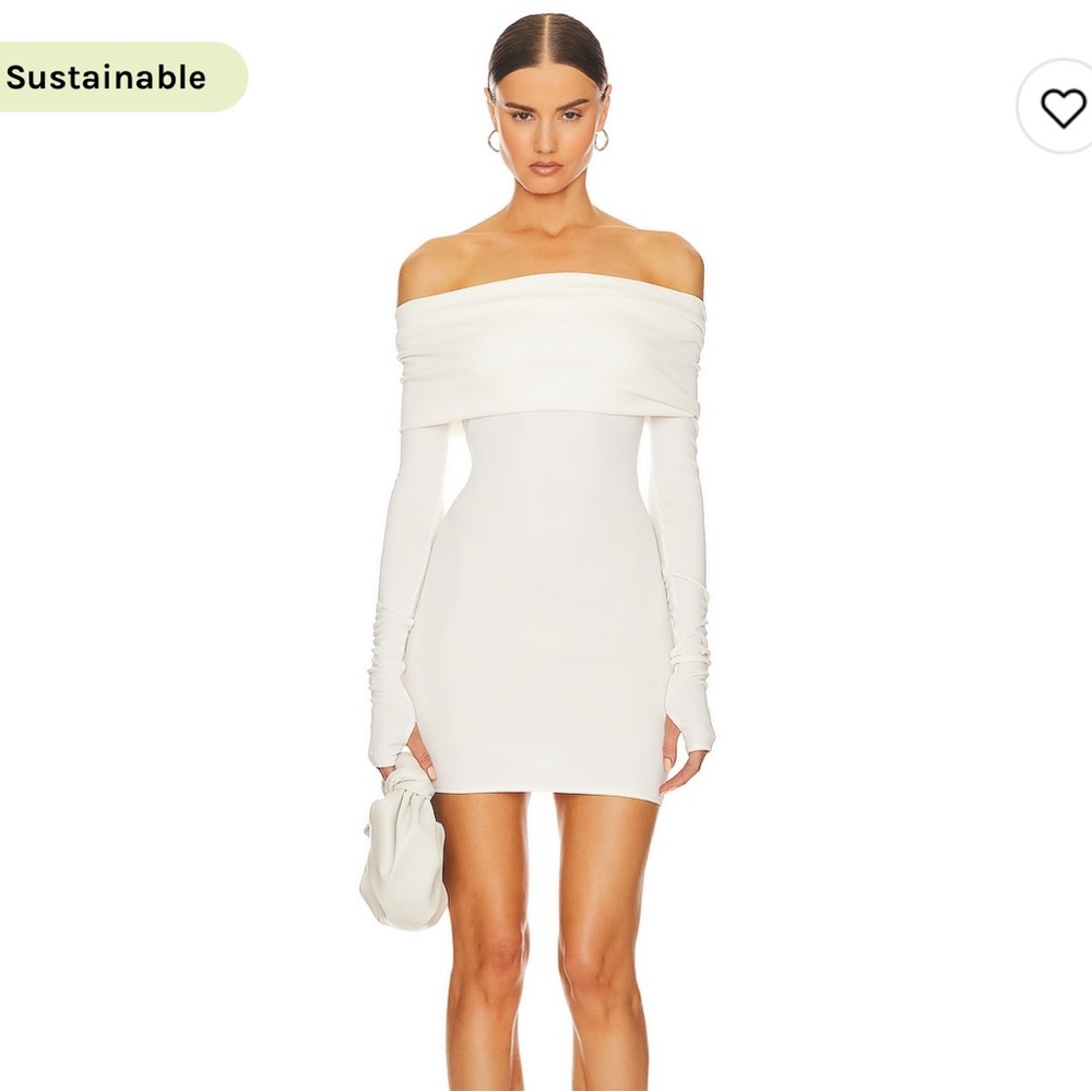 COPY - Helsa x revolve matte Jersey off shoulder mini dress in ivory